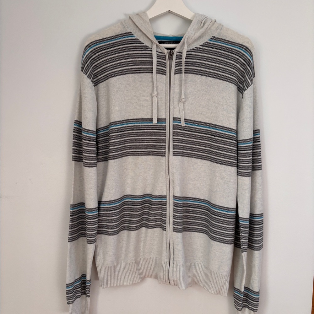 Retrofit Knit Striped Zip Up